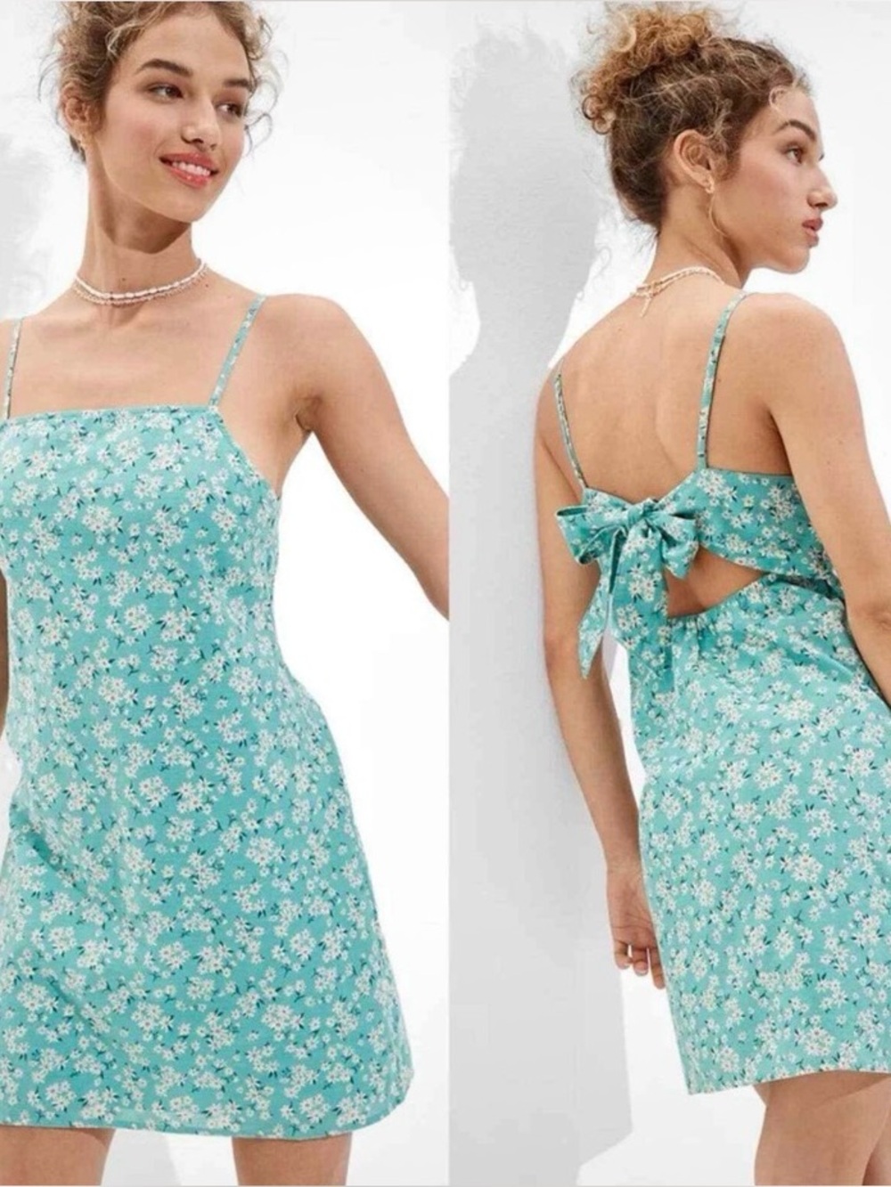 American Eagle Outfitters Ditzy Floral Open Back Mini Dress Small